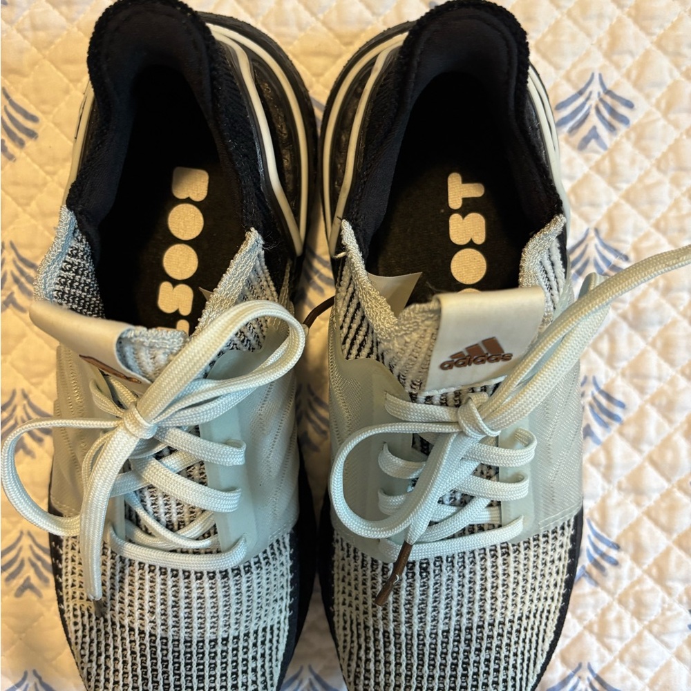 Adidas Boost Seafoam and Black Running Shoes